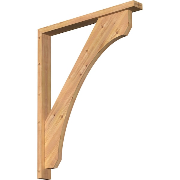 Ekena Millwork Legacy Block Smooth Bracket w/ Offset Brace, Western Red Cedar, 3 1/2"W x 32"D x 40"H BKT0402X32X40LEC05SWR - main